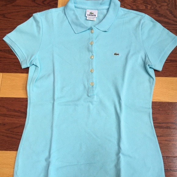 Girl’s Aqua Lacoste polo size 40 - Picture 1 of 3